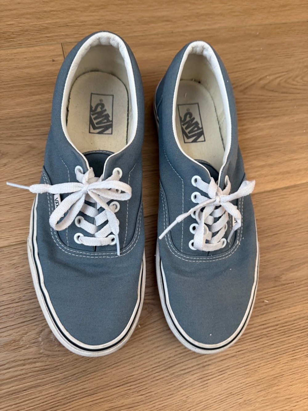 Vans Men’s Low-Top Canvas Sneakers in Slate Blue with White Laces